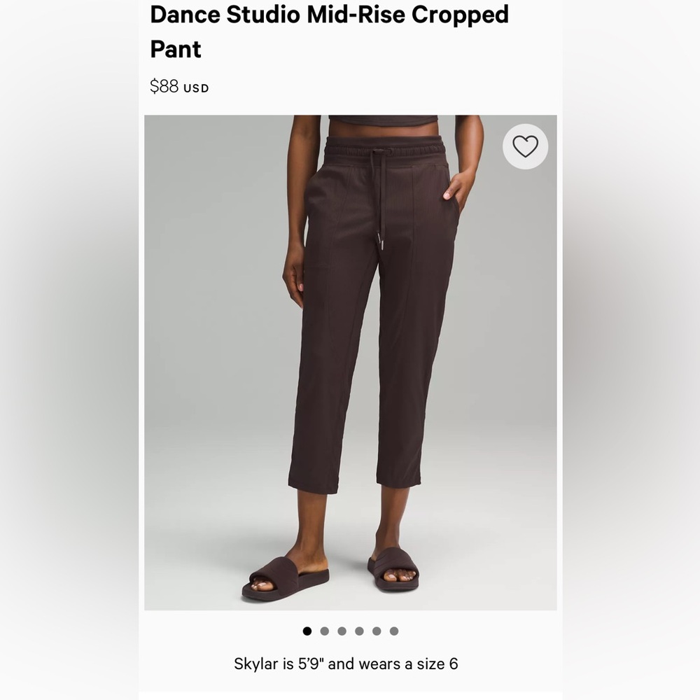 Lululemon dance studio mid-rise cropped pant